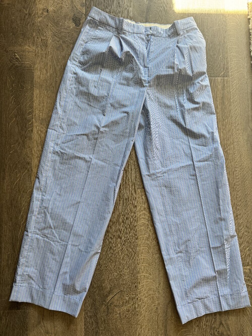 NWT J.Crew Tall Wide-Leg Pleated Pant Poolside Stripes Size 10T
